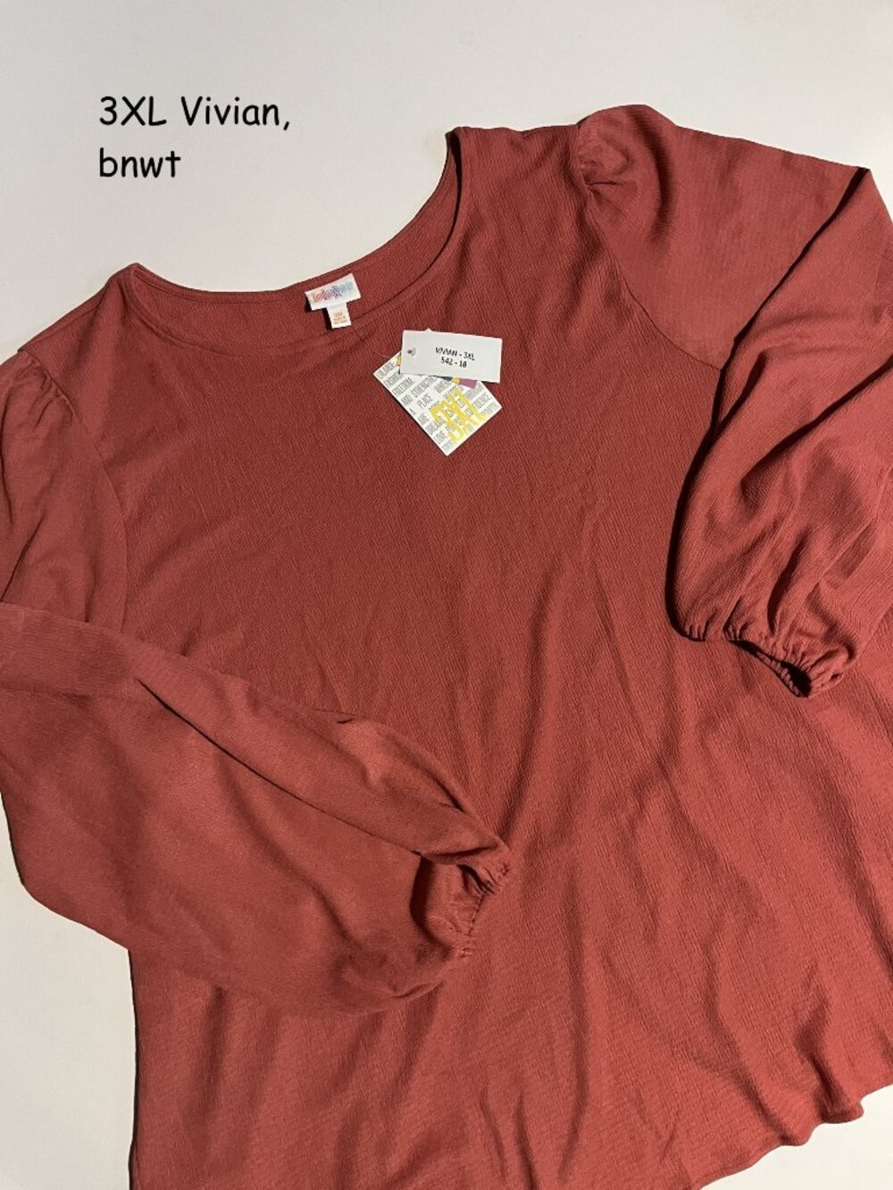 3XL Lularoe Vivian button back long sleeve blouse, dusty rose